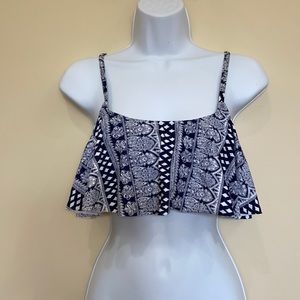 ROXY Flutter Layered bikini top Navy/White Medium